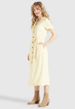 Khujo Goya - Blousejurk - Gelb-Weiß Geblümt -Khujo Mode Aanbiedingen Winkel 518b2fd2f5594856a8982c106e6e3188