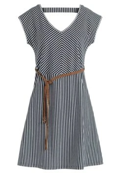 Khujo Leifa - Jurk - Dunkelblau-Weiß Gestreift -Khujo Mode Aanbiedingen Winkel 9d068a2c6e13419593aa845c5c1b1c09