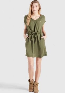 Khujo Anneli - Spijkerjurk - Khaki Gewaschen -Khujo Mode Aanbiedingen Winkel ab5b42d7a9ec41249def156244fa4101