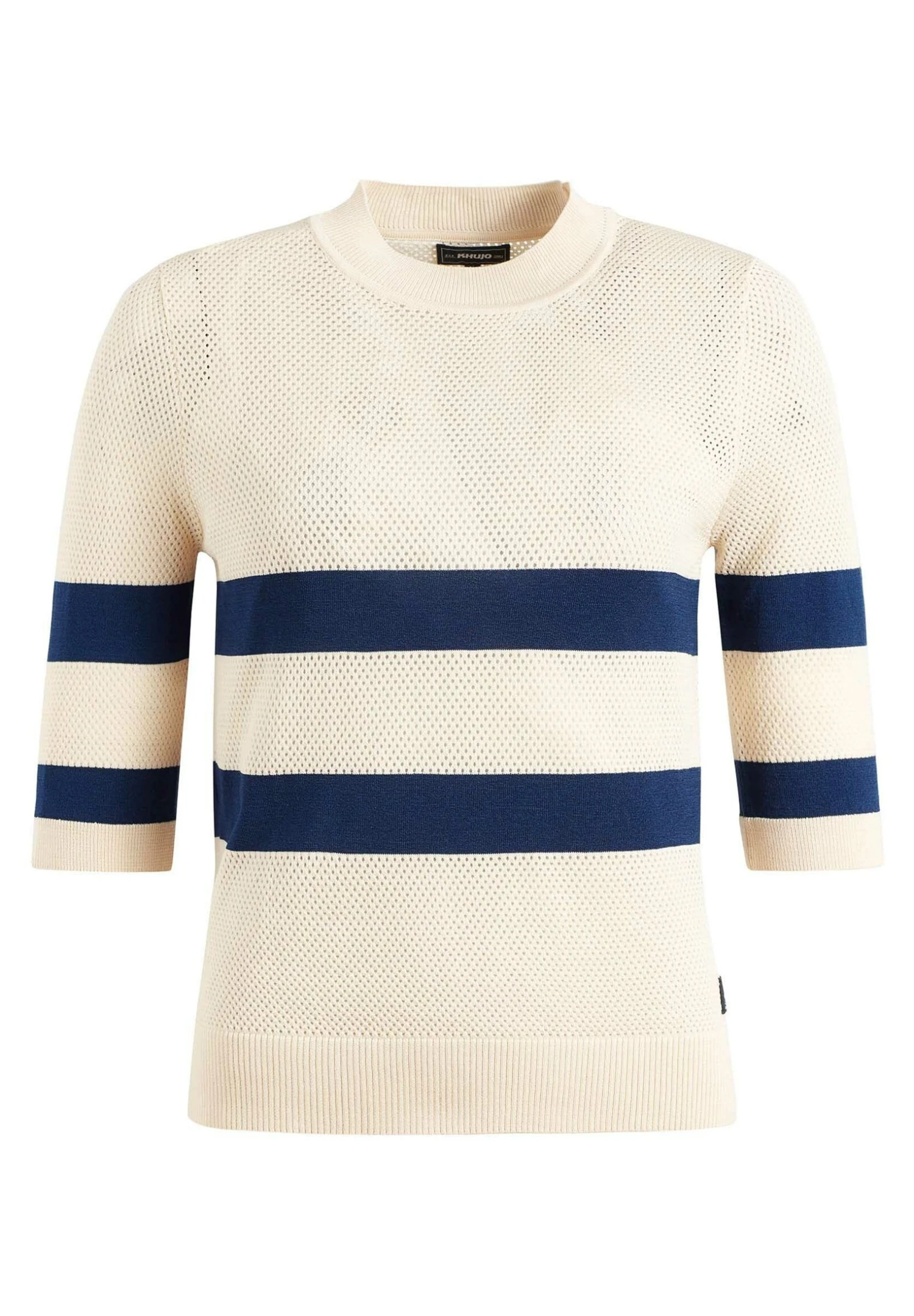 Khujo Chumane - T-Shirt Print - Sand/Dark Blue 8 Khujo Chumane - T-Shirt Print - Sand/Dark Blue - Afbeelding 8