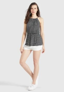 Khujo Valda - Top - Schwarz-Weiß Gestreift -Khujo Mode Aanbiedingen Winkel d8cee92ed5bd4ad59b5e7a878a324b29