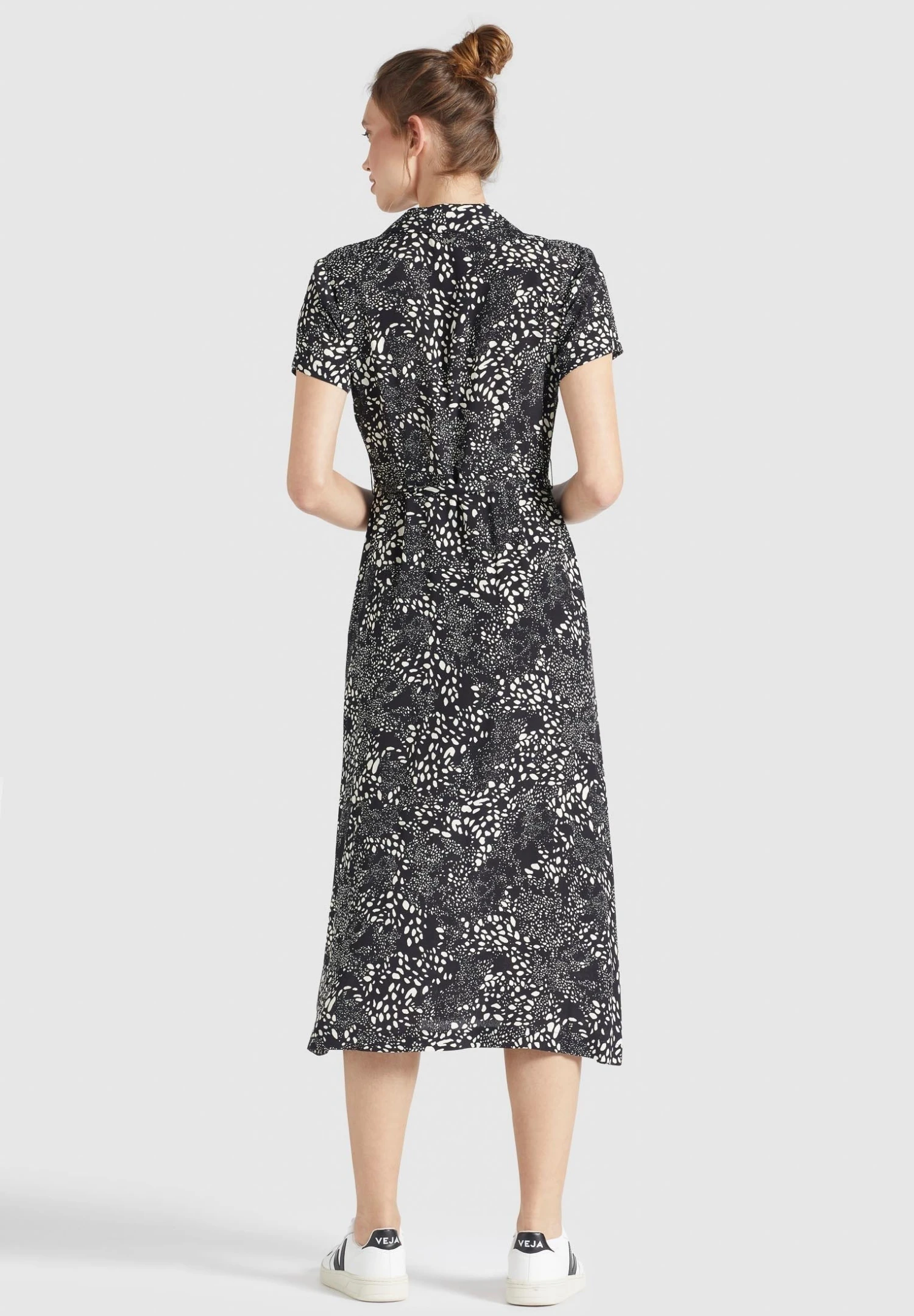 Khujo Goya - Blousejurk - Schwarz Weiß Gemustert 3 Khujo Goya - Blousejurk - Schwarz Weiß Gemustert - Afbeelding 3