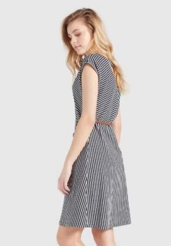 Khujo Leifa - Jurk - Dunkelblau-Weiß Gestreift -Khujo Mode Aanbiedingen Winkel ff5b9aeccd6e4f43ae0b8a04bce539c8